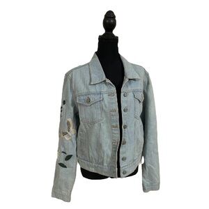 Light wash embroidered Jean Jacket